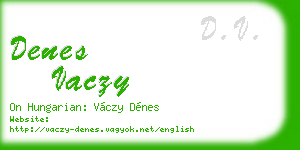 denes vaczy business card