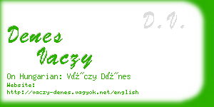 denes vaczy business card